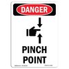 Signmission OSHA Danger Sign, Pinch Point, 5in X 3.5in Decal, 3.5" W, 5" L, Portrait, OS-DS-D-35-V-1528 OS-DS-D-35-V-1528